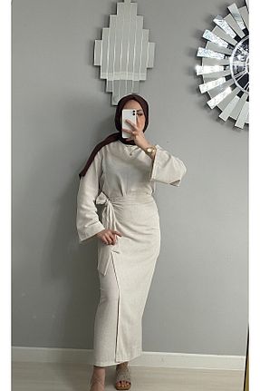 ست بالاتنه و پائین تنه سفید زنانه بافتنی Karabulut - کد 832491121