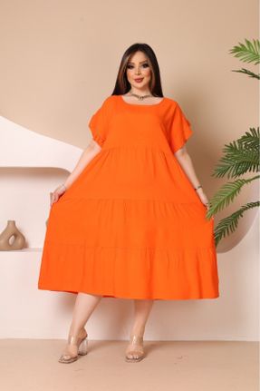 لباس نارنجی زنانه بافتنی بافت رگولار بیسیک کد 834497158