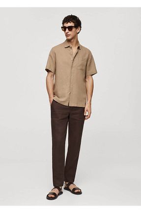 پیراهن بژ مردانه رگولار MANGO Man - کد 814009768