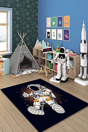 فرش نارنجی زیره ضد لغزش WOOLLY HOME COLLECTİON - کد 70391331