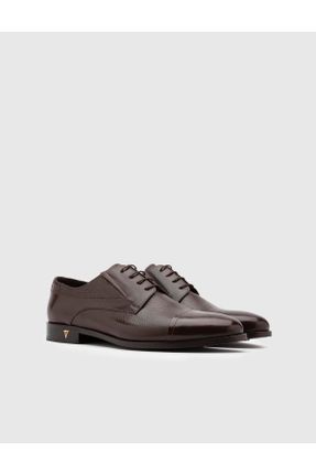 کفش کلاسیک قهوه ای مردانه چرم طبیعی پاشنه کوتاه ( 4 - 1 cm ) پاشنه ساده کد 828617804