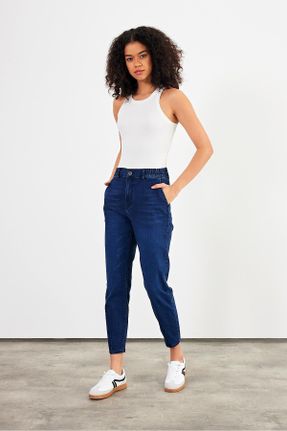 شلوار جین آبی زنانه پاچه تنگ فاق بلند استاندارد کد 798948448