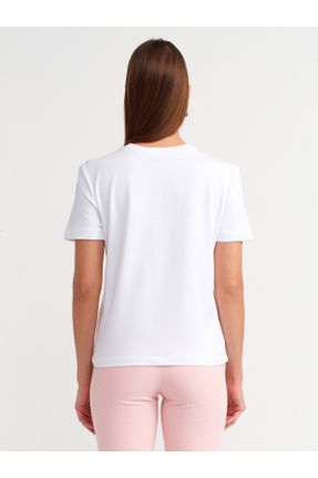 تی شرت سفید زنانه رگولار یقه گرد کد 830596701