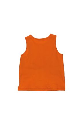 تی شرت نارنجی بچه گانه رگولار یقه گرد تکی کد 680263998