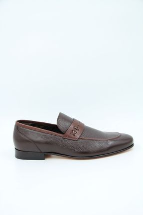 کفش کلاسیک قهوه ای مردانه چرم طبیعی پاشنه کوتاه ( 4 - 1 cm ) پاشنه ساده کد 775452706