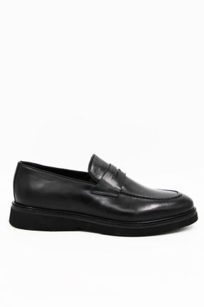 کفش کلاسیک مشکی مردانه چرم طبیعی پاشنه کوتاه ( 4 - 1 cm ) پاشنه ساده کد 815393812