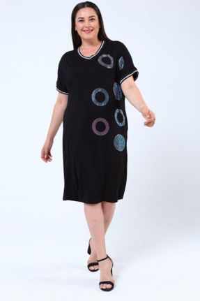 لباس مشکی زنانه ویسکون سایز بزرگ بافت کد 674563125