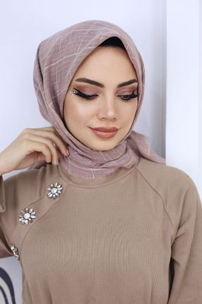 شال قهوه ای زنانه پنبه (نخی) کد 785146919