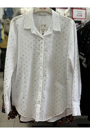 پیراهن سفید زنانه یقه پیراهنی ahsenmoda - کد 841569973