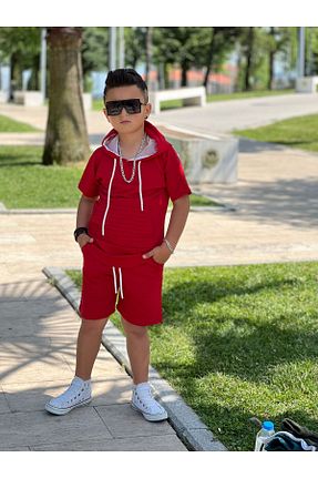 ست بالاتنه و پائین تنه قرمز بچه گانه بافت ixoskids club - کد 841588806