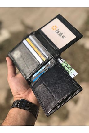 کیف پول مشکی مردانه سایز متوسط derius - کد 716067687