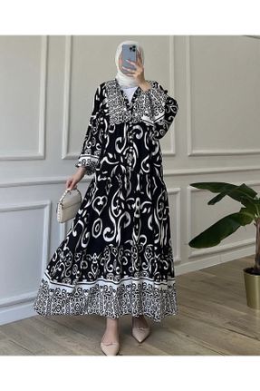 لباس اسلامی مشکی زنانه ریلکس بافتنی ویسکون کد 751556347