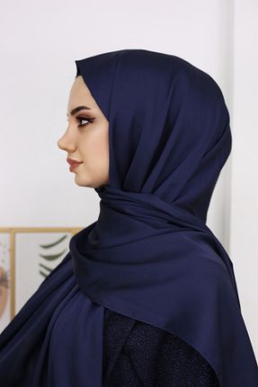 شال سرمه ای زنانه پلی ساتن Zerlinda - کد 786352744