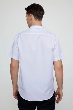 پیراهن سفید مردانه راحت یقه پیراهنی کد 823894671