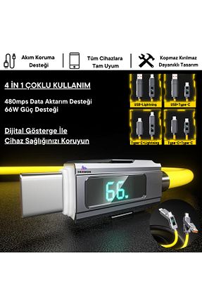 کابل شارژر زرد Dexmon - کد 841673996