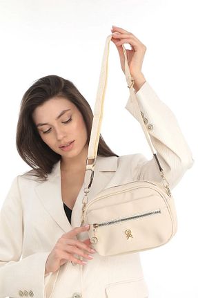 کیف دوشی بژ زنانه ساتن HİBO - کد 791107855