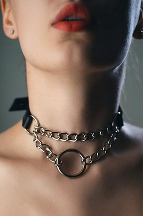 چوکر مشکی چرم مصنوعی BYEN GİYİM - کد 841766927