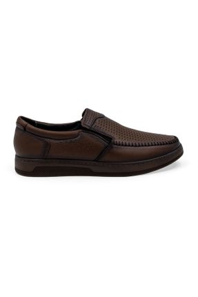 کفش کژوال قهوه ای مردانه چرم طبیعی پاشنه کوتاه ( 4 - 1 cm ) پاشنه پر کد 813892822