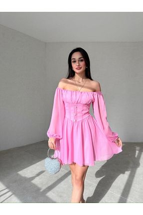 لباس مجلسی و فارغ التحصیلی صورتی زنانه دانتل lolembutik - کد 841746231