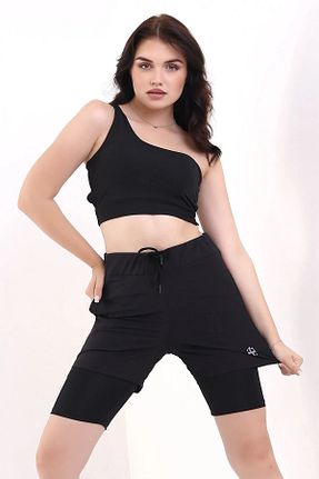شلوارک ساحلی مشکی زنانه الاستین Zula Moda - کد 827821030