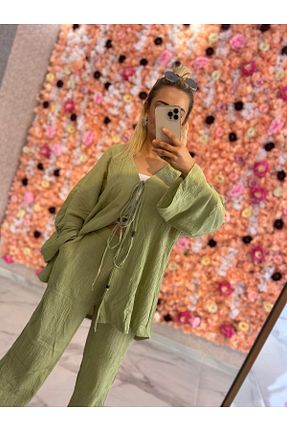 ست بالاتنه و پائین تنه سبز زنانه بافت Butik - کد 841772677