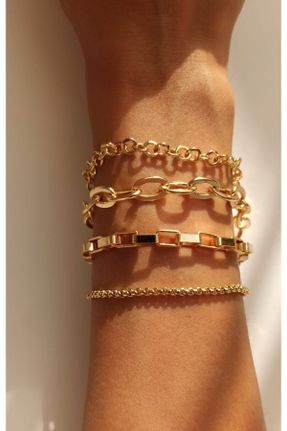 دستبند جواهر طلائی زنانه روکش طلا کد 48364915