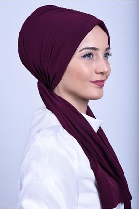 کلاه شنای حجاب بنفش زنانه LADY SCARF - کد 76010303