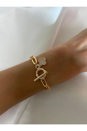 دستبند جواهر طلائی زنانه روکش طلا کد 411882746