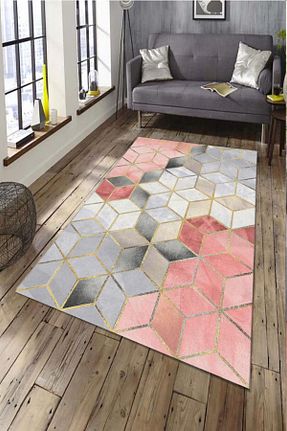 فرش صورتی زیره ضد لغزش WOOLLY HOME COLLECTİON - کد 186600005