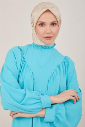 تونیک فیروزه ای زنانه جین A-line کد 716330006