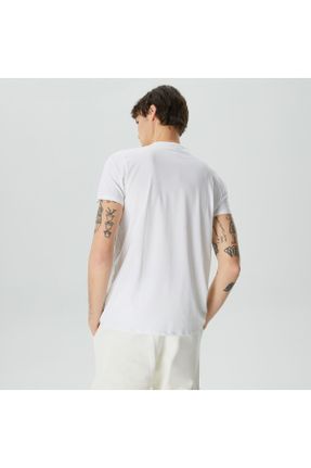 تی شرت سفید مردانه اسلیم فیت یقه گرد کد 4590298