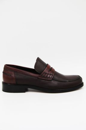 کفش کلاسیک قهوه ای مردانه چرم طبیعی پاشنه کوتاه ( 4 - 1 cm ) پاشنه ساده کد 786492468