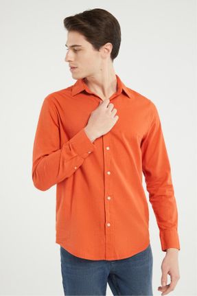 پیراهن نارنجی مردانه رگولار کد 703919671