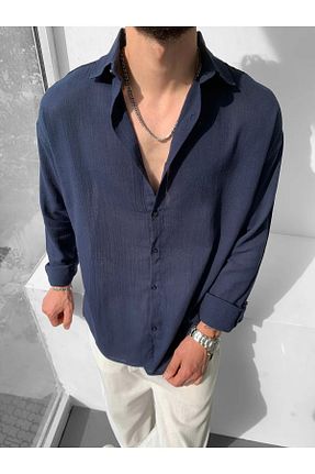 پیراهن سرمه ای مردانه اورسایز MAGICALFASHION - کد 839622598