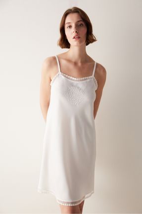 لباس شب سفید زنانه پلی استر کد 814490774