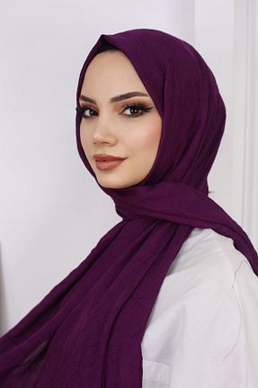 شال بنفش زنانه پنبه - پلی استر کد 784365948