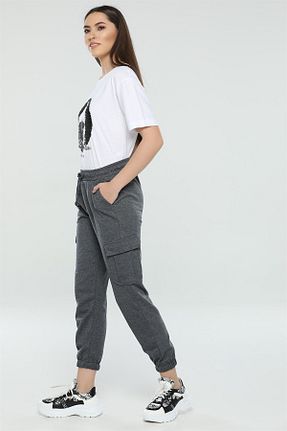 شلوار کرمگن طوسی زنانه کارگو OXVİN - کد 376258062