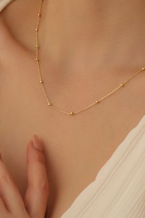 گردنبند نقره طلائی زنانه 925 عیار Nox Jewelry - کد 809418384