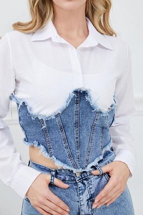 بلوز سفید زنانه ساده Choose - کد 805972496