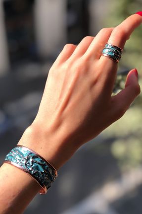 دستبند جواهر سبز زنانه برنز کد 148001802