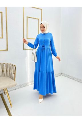 لباس آبی زنانه اسلیم فیت بافت ویسکون کد 792783312