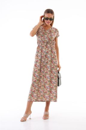 لباس بژ زنانه بافتنی ویسکون آستین-بلند کد 323522554