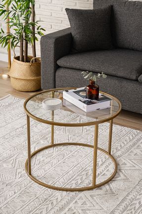 میز جلو مبلی طلائی فلزی DEKOPRATİK - کد 767103410