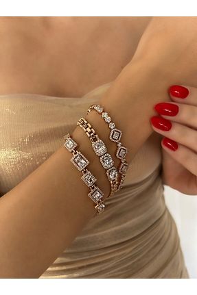 دستبند استیل (فولاد) طلائی زنانه استیل ضد زنگ İNN JEWELLERY - کد 803157205