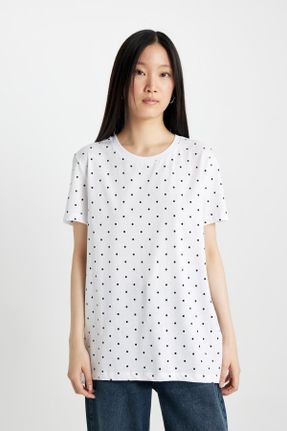 تی شرت مشکی زنانه لانگ فیت یقه گرد تکی کد 828037364