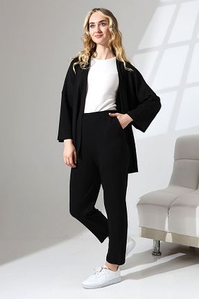 ست بالاتنه و پائین تنه مشکی زنانه بافت ENFİ GİYİM - کد 833487828