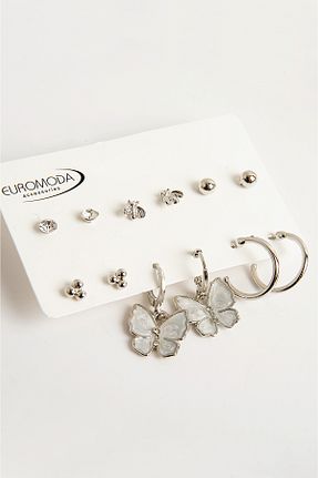 گوشواره جواهر نارنجی زیرکن EUROMODA - کد 476064303