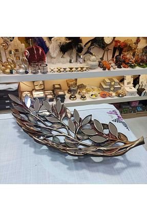 کاسه و بشقاب دکوراتیو قهوه ای پلی استر Gold home design - کد 760418329