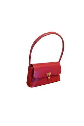 کیف دوشی قرمز زنانه چرم مصنوعی Lebina - کد 841764544