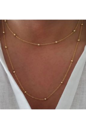 گردنبند جواهر طلائی زنانه فلزی کد 793430920